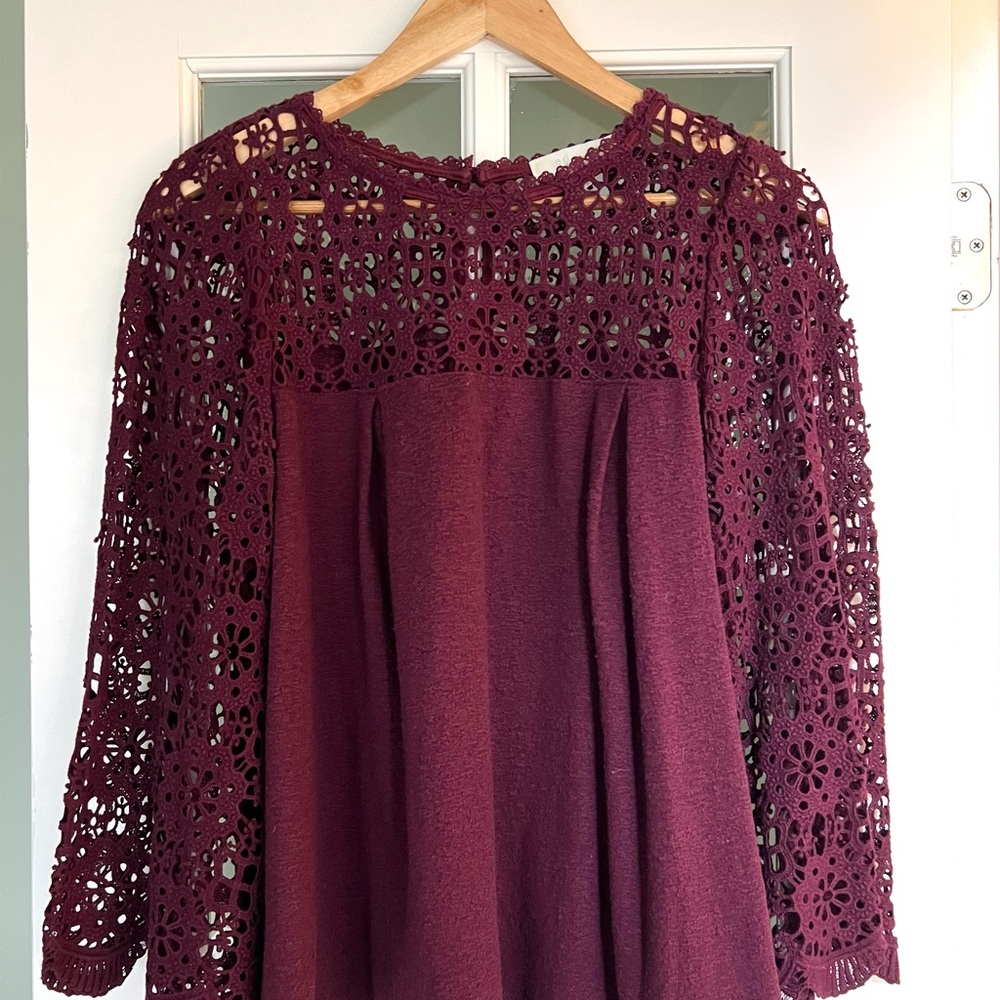 Burgundy Lace Blouse